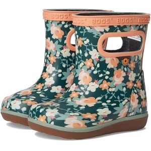 BOGS Skipper Kids' Floral Boots - Green and Peach
